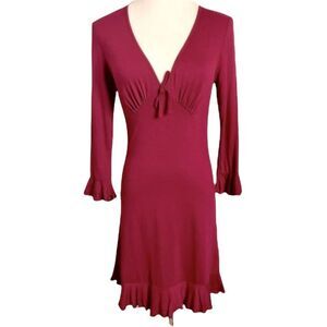 Urban Outfitters Dress Maroon Red V Neck Grace Dress Medium NWOT